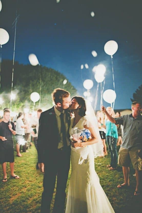 White LED Balloons that Glow. Wedding Send off! Light up the sky. Sending your wishes!